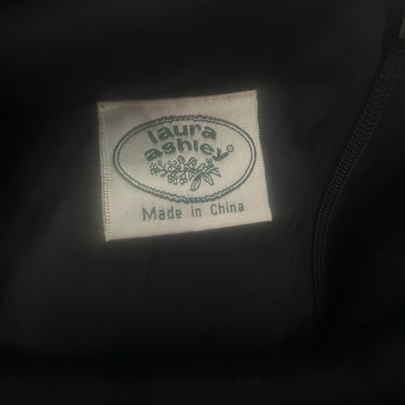 Laura Ashley Vintage Embellished Beaded Size 6 Black Knee Length Long Sleeve 80s - Picture 4 of 7